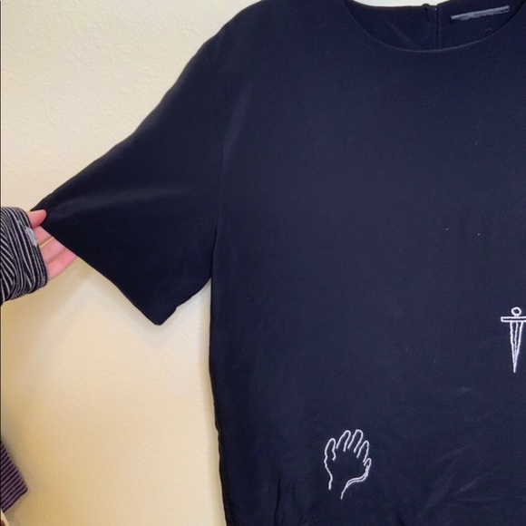 Vintage black Random embroidered oversized shirt - Picture 3 of 4